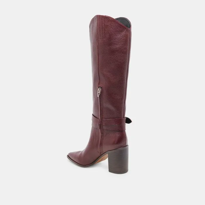 Dolce Vita Tyrone Boots Cranberry Leather Women Boots and Booties