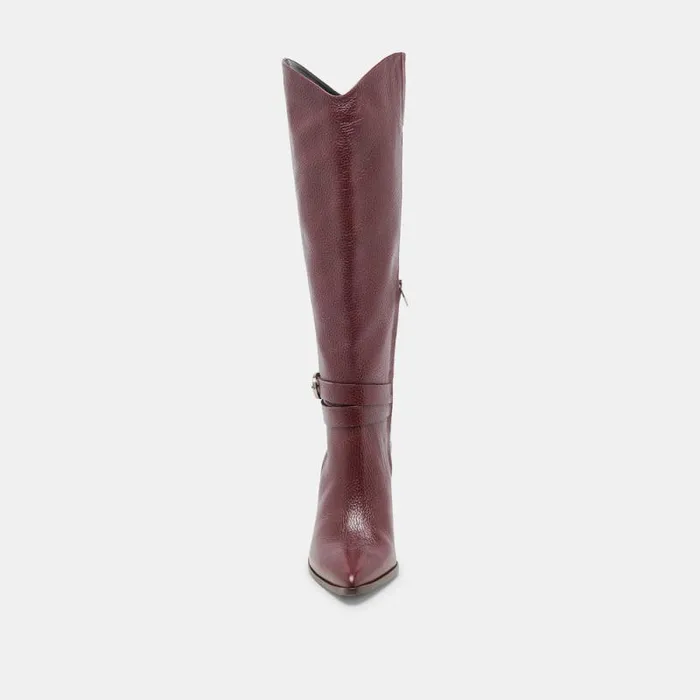 Dolce Vita Tyrone Boots Cranberry Leather Women Boots and Booties