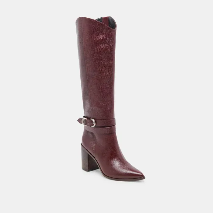 Dolce Vita Tyrone Boots Cranberry Leather Women Boots and Booties