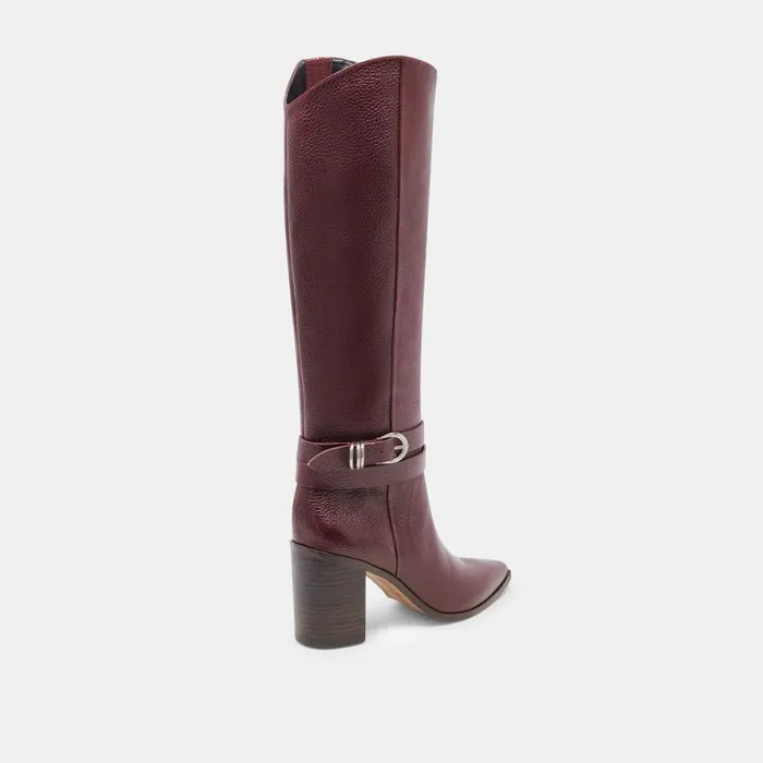 Dolce Vita Tyrone Boots Cranberry Leather Women Boots and Booties
