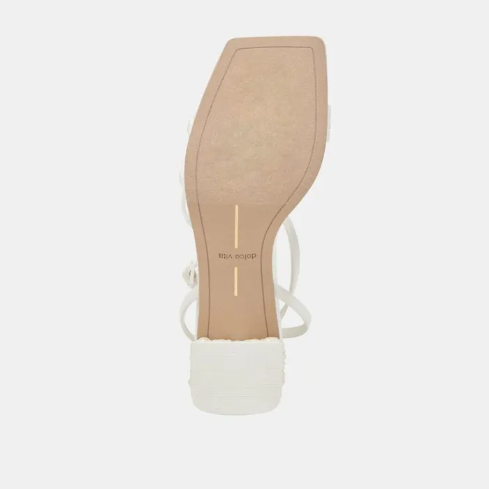 Dolce Vita Ysabel Pearl Heels True White Satin Women Heels