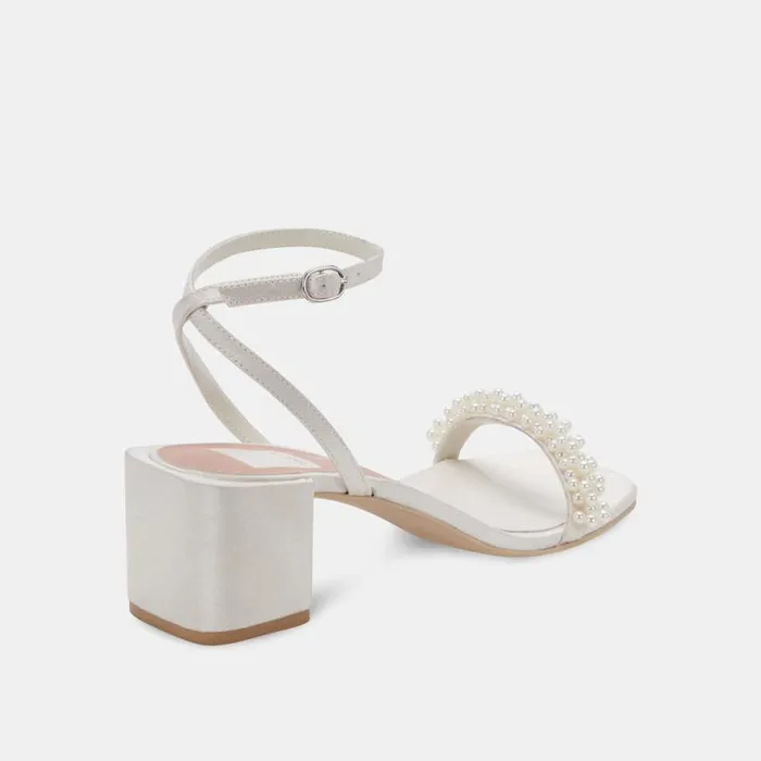 Dolce Vita Zalima Heels Vanilla Pearls Women Sandals