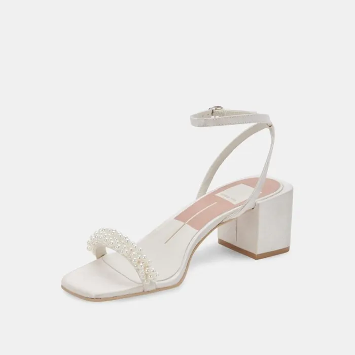 Dolce Vita Zalima Heels Vanilla Pearls Women Sandals