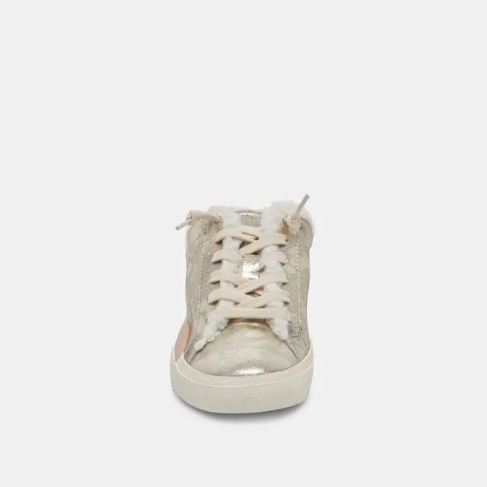 Dolce Vita Zantel Sneakers Platinum Distressed Leather Women Mules and Clogs