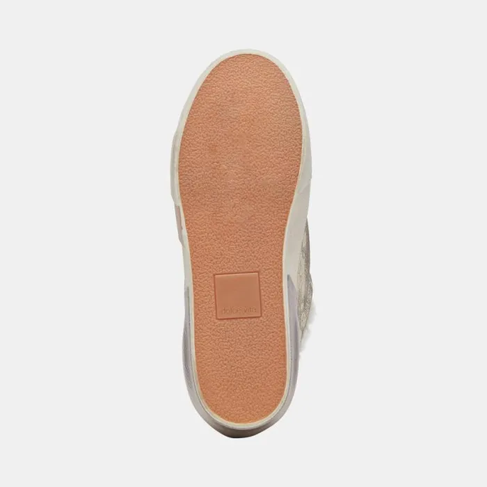 Dolce Vita Zantel Sneakers Platinum Distressed Leather Women Mules and Clogs