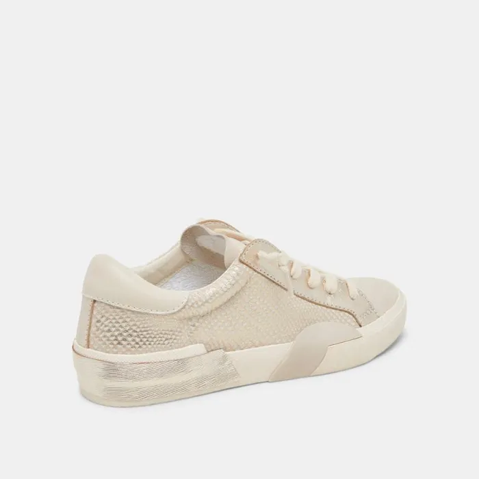 Dolce Vita Zina Sneakers Champagne Embossed Leather Women Sneakers