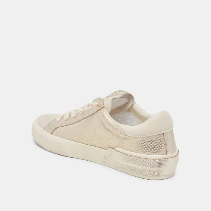 Dolce Vita Zina Sneakers Champagne Embossed Leather Women Sneakers