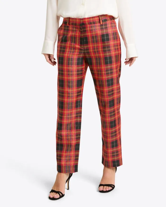 Draper James Bottoms and Skirts Women Woven Pants In Caroline Shimmer Plaid
