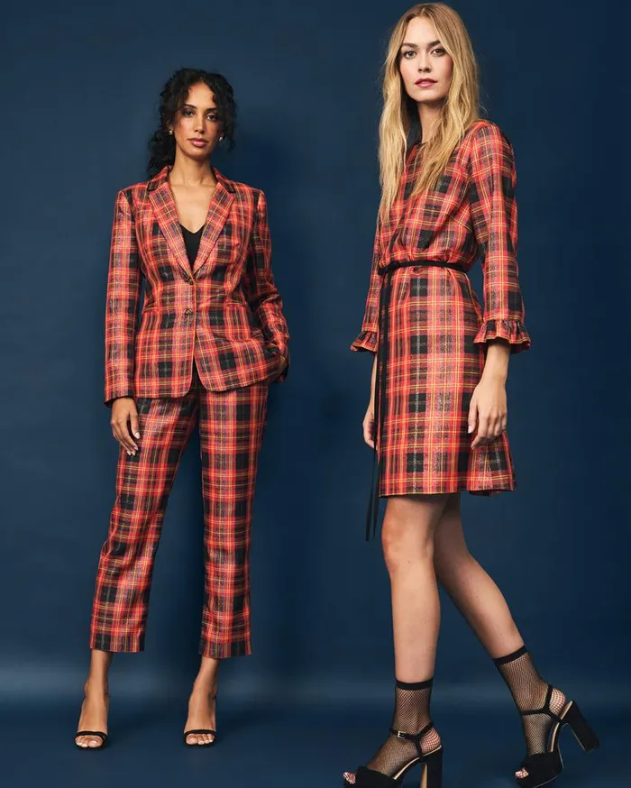Draper James Bottoms and Skirts Women Woven Pants In Caroline Shimmer Plaid