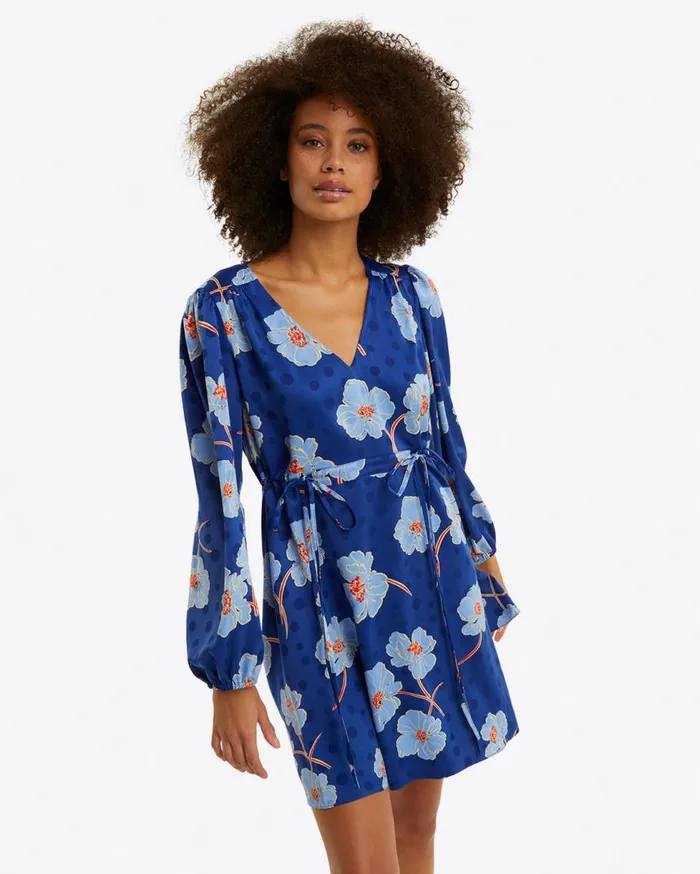 Draper James Dresses Women Kellie Babydoll Dress In Printed Dot Jacquard