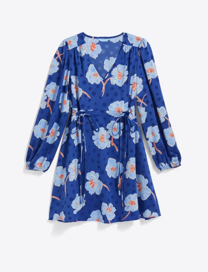 Draper James Dresses Women Kellie Babydoll Dress In Printed Dot Jacquard