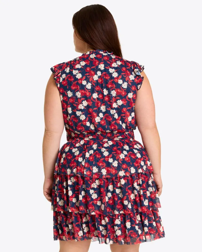 Draper James Extended Sizes Women Alana Tiered Dress In Stretch Mesh