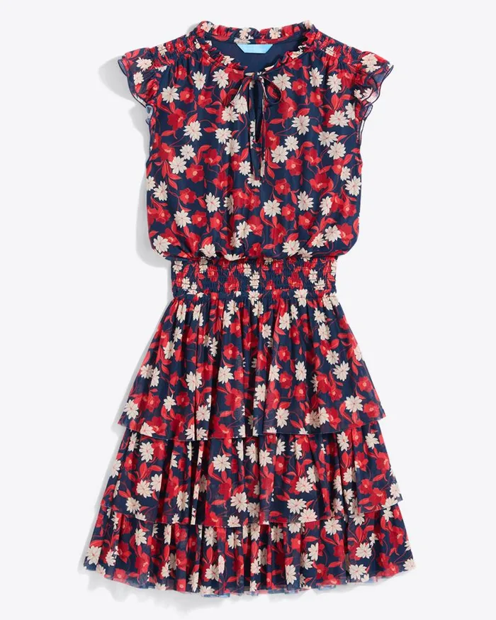 Draper James Extended Sizes Women Alana Tiered Dress In Stretch Mesh