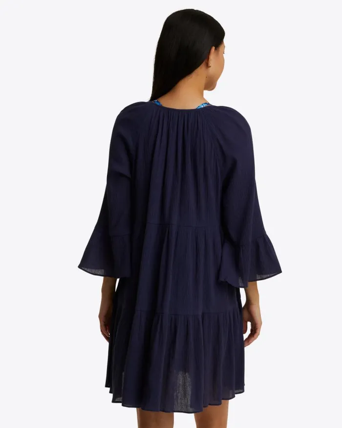 Draper James Extended Sizes Women Crinkle Cotton Tiered Coverup