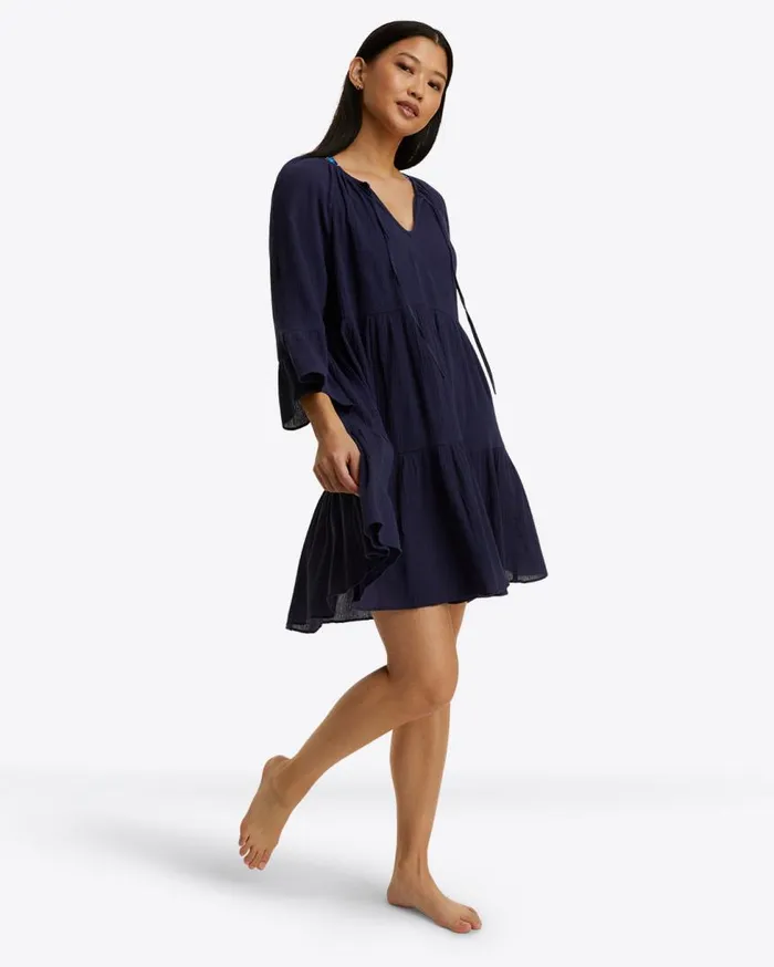 Draper James Extended Sizes Women Crinkle Cotton Tiered Coverup