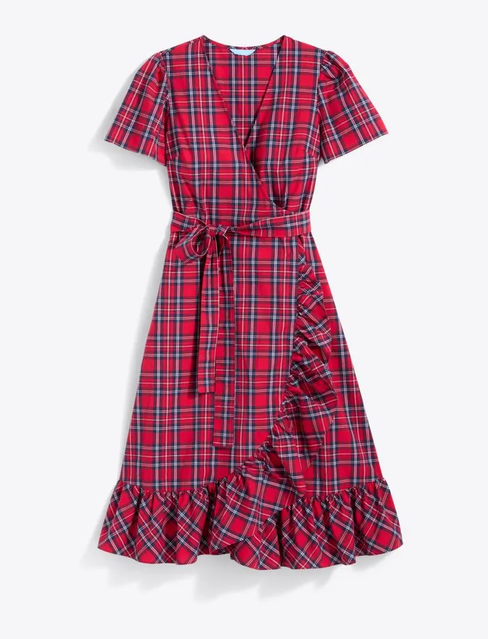 Draper James Extended Sizes Women Reba Midi Wrap Dress In Angie Plaid