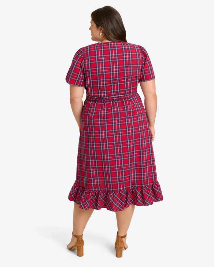 Draper James Extended Sizes Women Reba Midi Wrap Dress In Angie Plaid