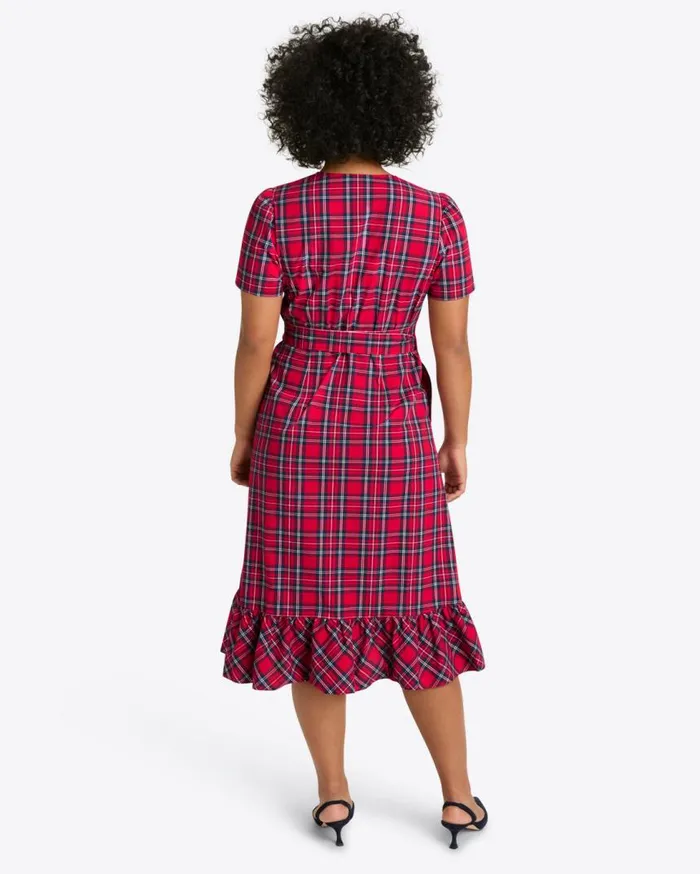 Draper James Extended Sizes Women Reba Midi Wrap Dress In Angie Plaid