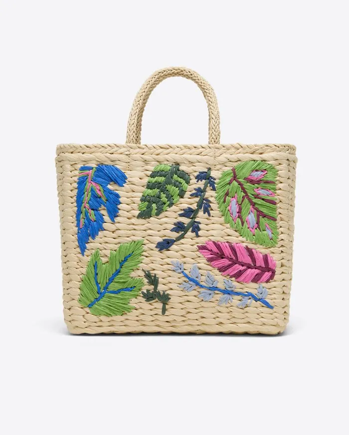 Draper James Handbags Women Embroidered Straw Tote