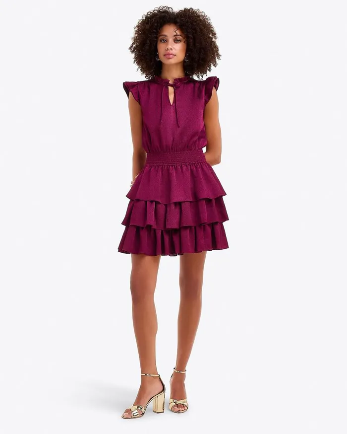Draper James Home and Gifting Women Alana Tiered Dress In Hammered Satin