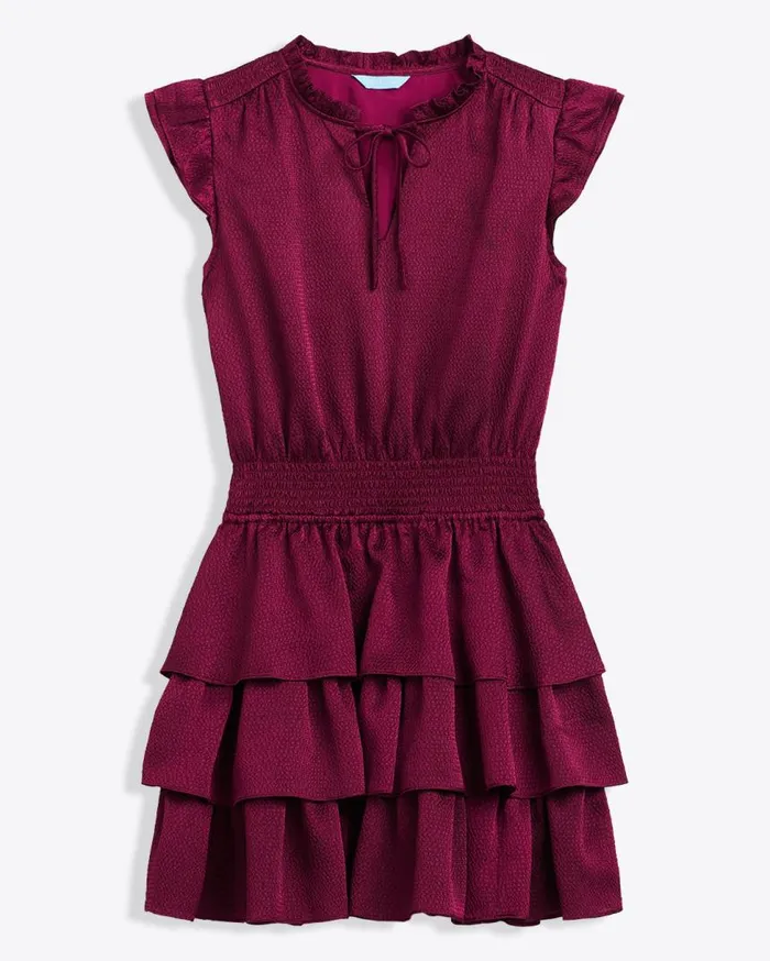 Draper James Home and Gifting Women Alana Tiered Dress In Hammered Satin