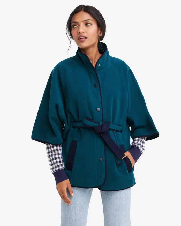 Draper James Jackets and Outerwear Women Belted Fleece Jacket In Teal