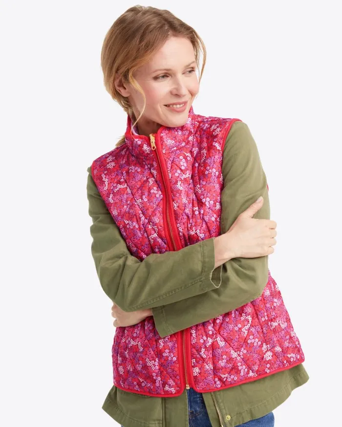 Draper James Jackets and Outerwear Women Reversible Quilted Puffer Vest