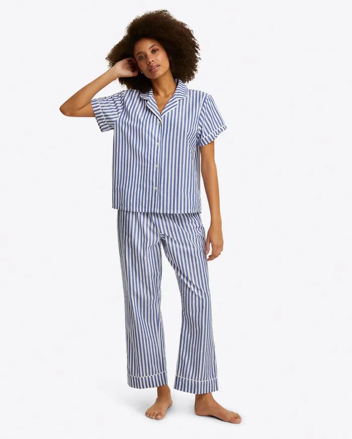 Draper James Lounge and Pajamas Women Linda Woven Stripe Pajama Set