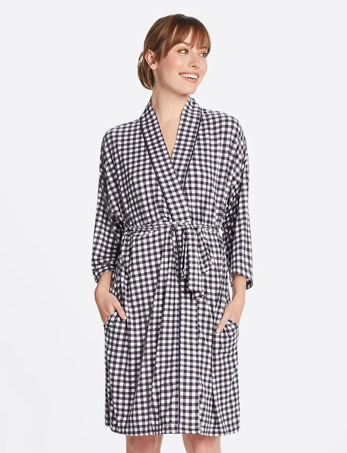 Draper James Lounge and Pajamas Women Louise Robe In Gingham
