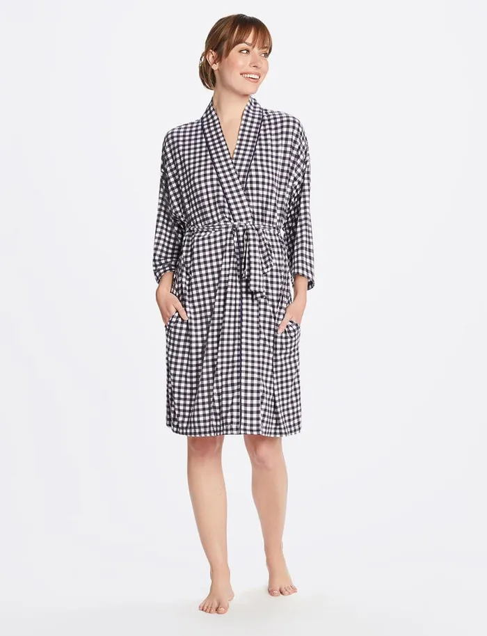 Draper James Lounge and Pajamas Women Louise Robe In Gingham
