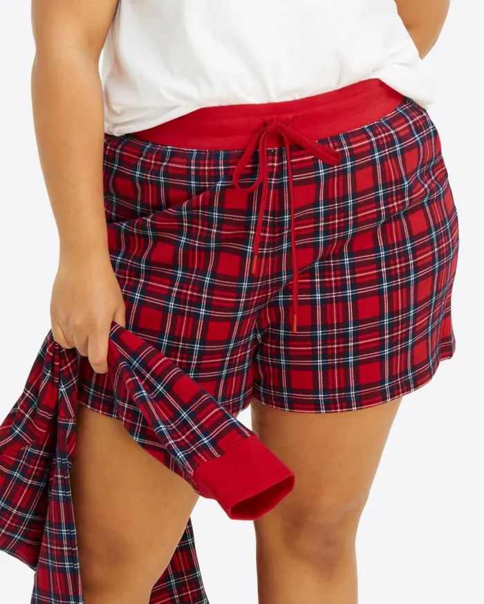 Draper James Lounge and Pajamas Women Natalie Sweat Shorts In Angie Plaid