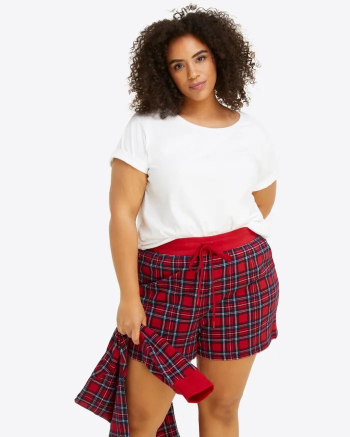 Draper James Lounge and Pajamas Women Natalie Sweat Shorts In Angie Plaid