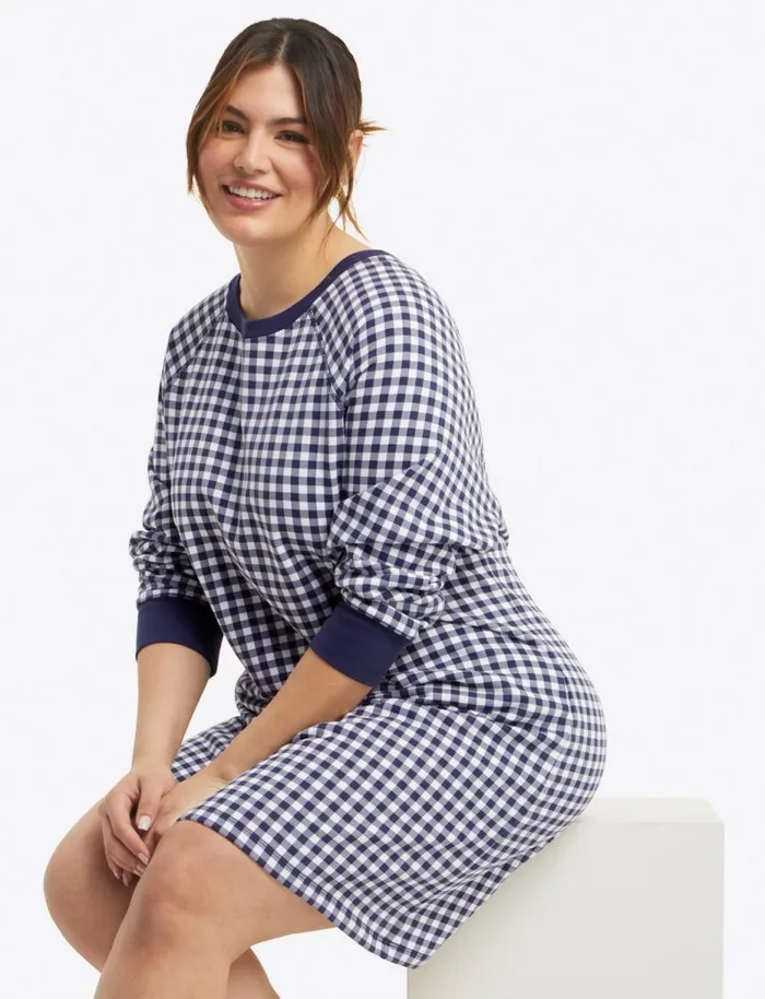 Draper James Lounge and Pajamas Women Natalie Sweatshirt Dress In Gingham
