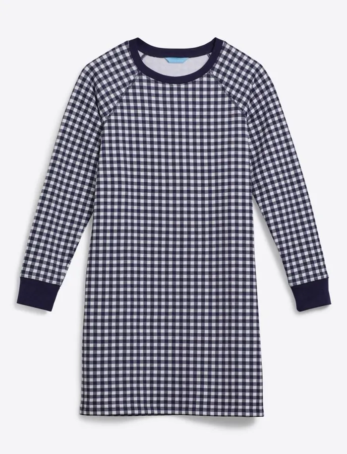 Draper James Lounge and Pajamas Women Natalie Sweatshirt Dress In Gingham