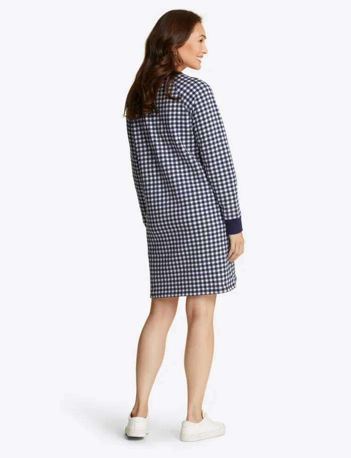 Draper James Lounge and Pajamas Women Natalie Sweatshirt Dress In Gingham