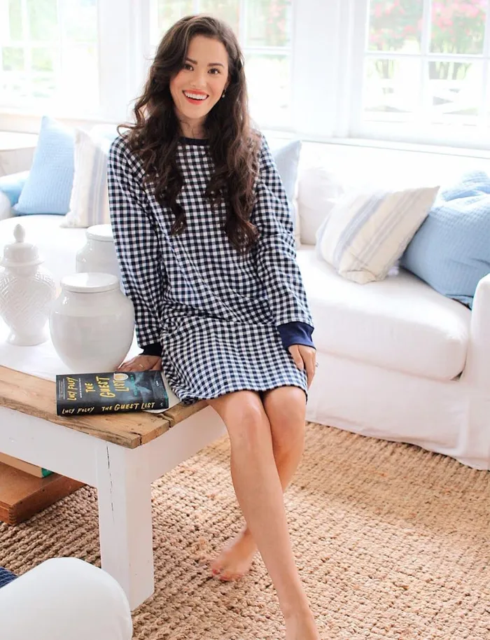 Draper James Lounge and Pajamas Women Natalie Sweatshirt Dress In Gingham
