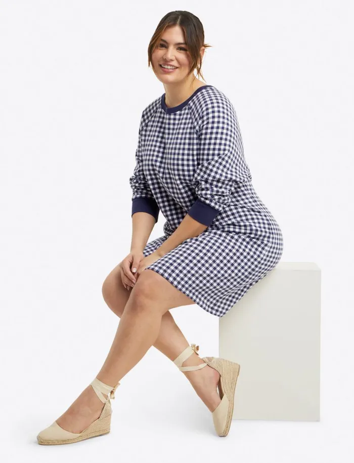 Draper James Lounge and Pajamas Women Natalie Sweatshirt Dress In Gingham