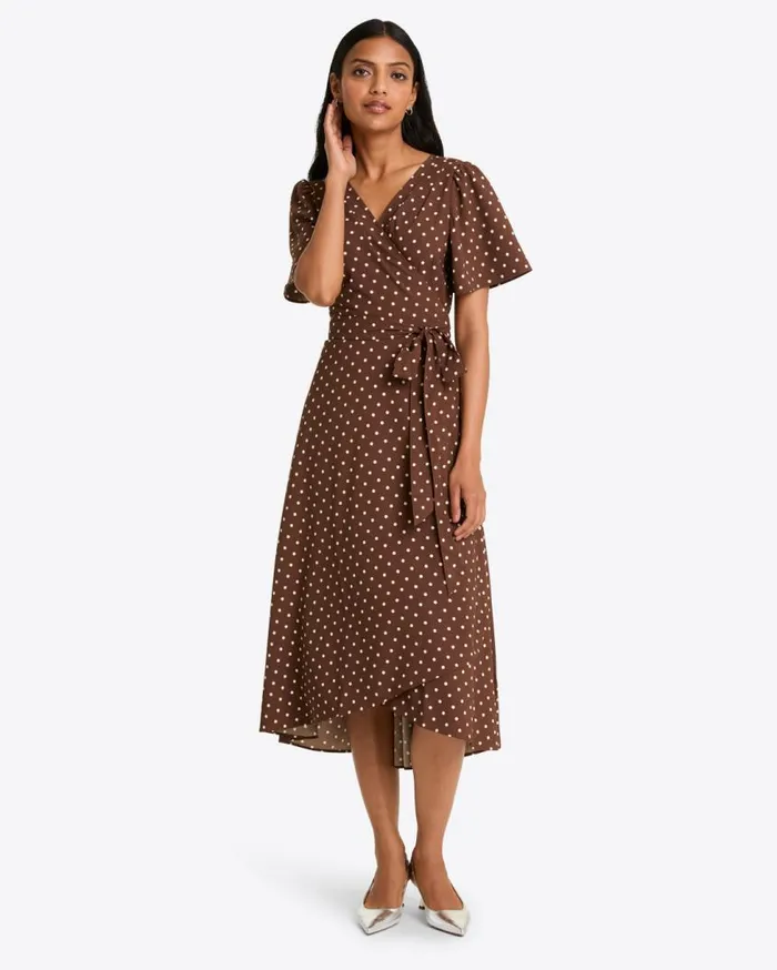 Draper James Midi and Maxi Women Gigi Wrap Dress In Matte Satin