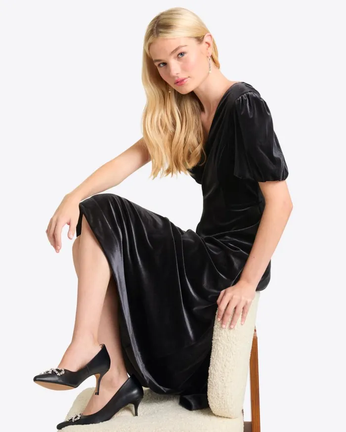 Draper James Midi and Maxi Women Vivienne Love Circle Midi Dress In Velvet