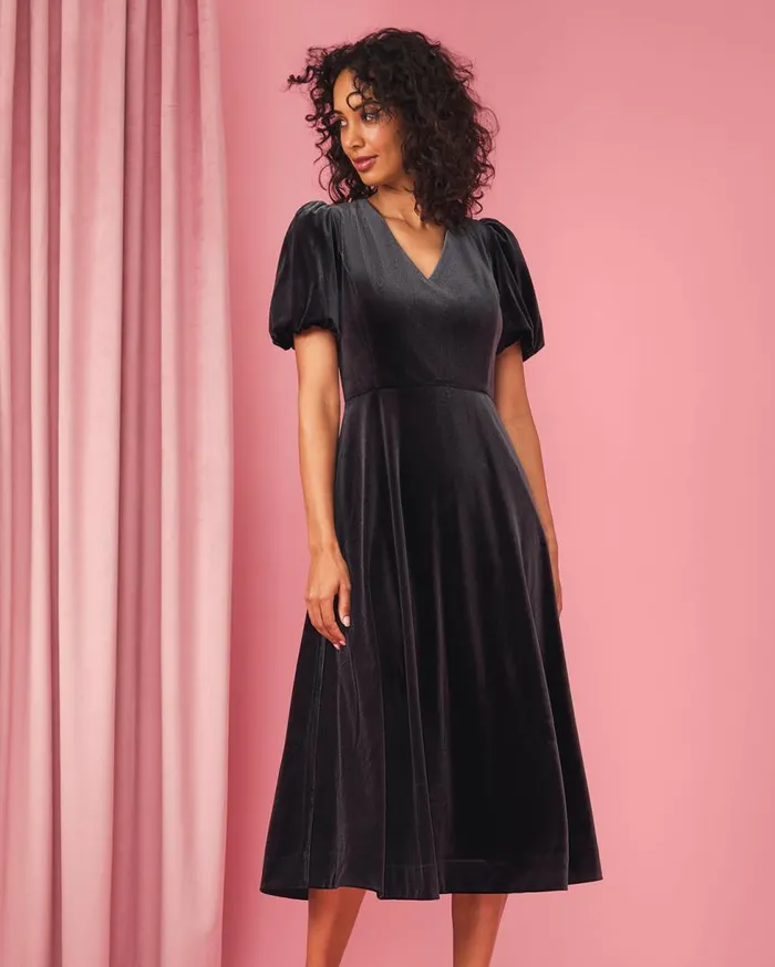 Draper James Midi and Maxi Women Vivienne Love Circle Midi Dress In Velvet