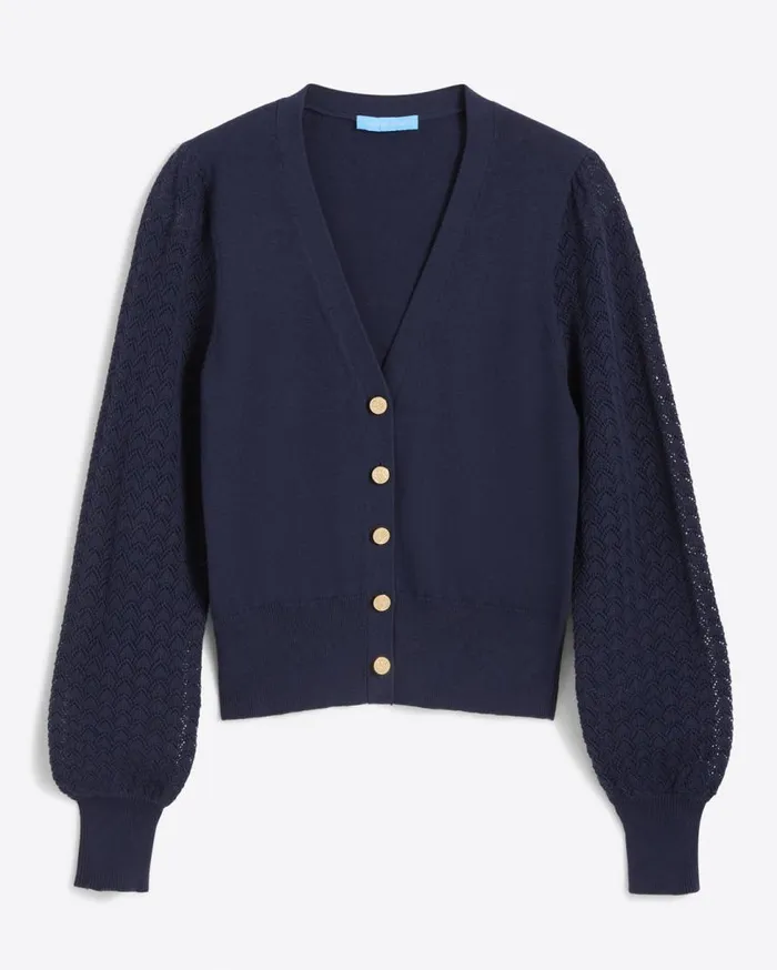 Draper James Sweaters Women Button Front Cardigan In Navy