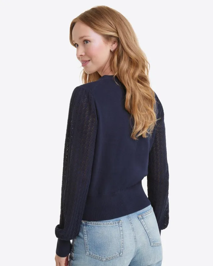 Draper James Sweaters Women Button Front Cardigan In Navy