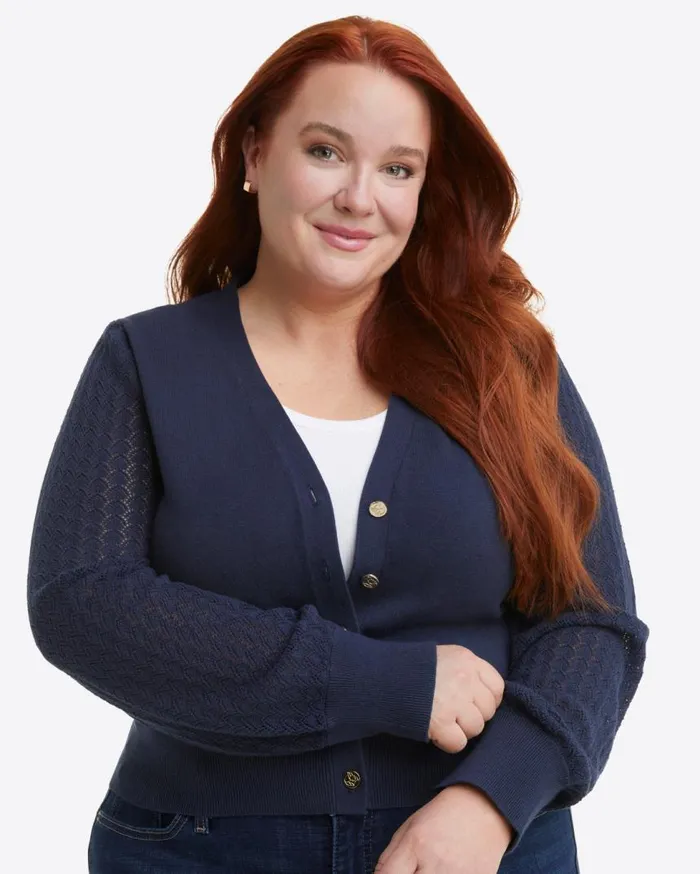 Draper James Sweaters Women Button Front Cardigan In Navy