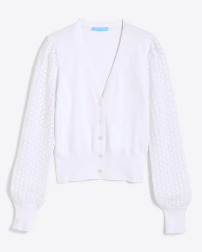 Draper James Sweaters Women Button Front Cardigan In White