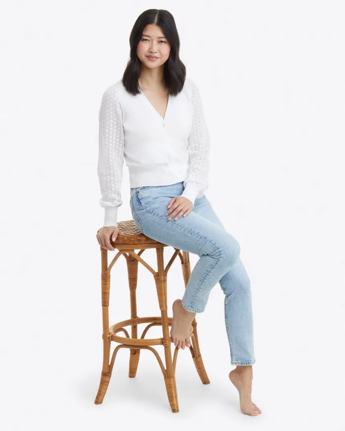 Draper James Sweaters Women Button Front Cardigan In White