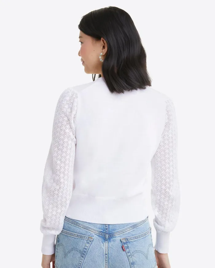 Draper James Sweaters Women Button Front Cardigan In White