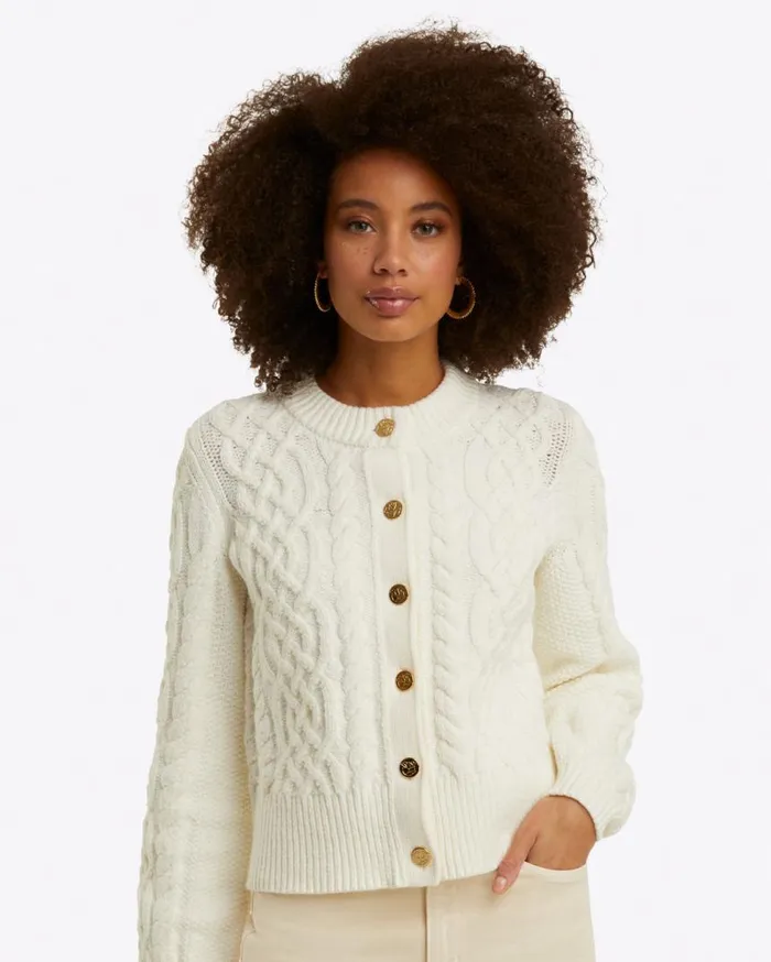 Draper James Sweaters Women Cable Knit Cardigan In Cotton