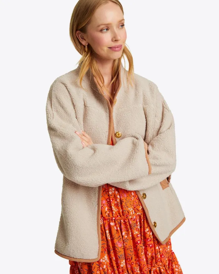 Draper James Sweaters Women Reversible Sherpa Jacket