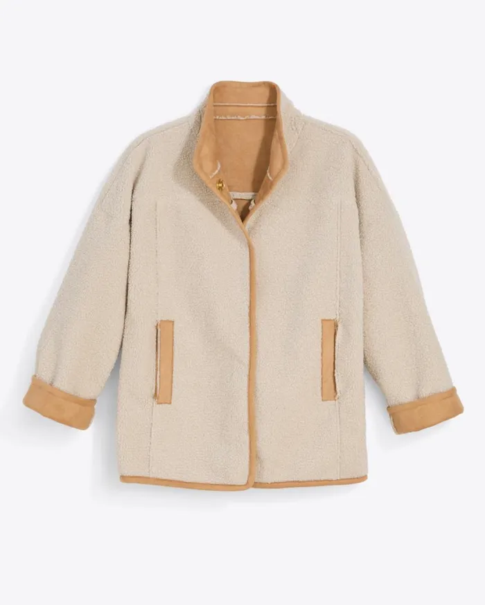 Draper James Sweaters Women Reversible Sherpa Jacket