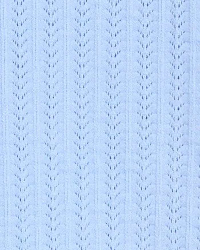 Draper James Sweaters Women Short Sleeve Sweater In Blue Pointelle